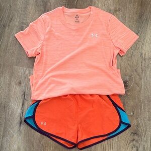 Under Armour Orange Athletic Set, Womens Small